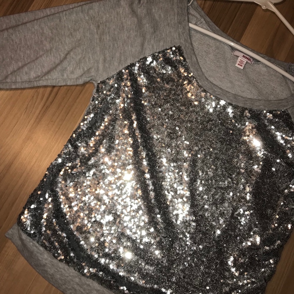 Gray Sequin Sweater